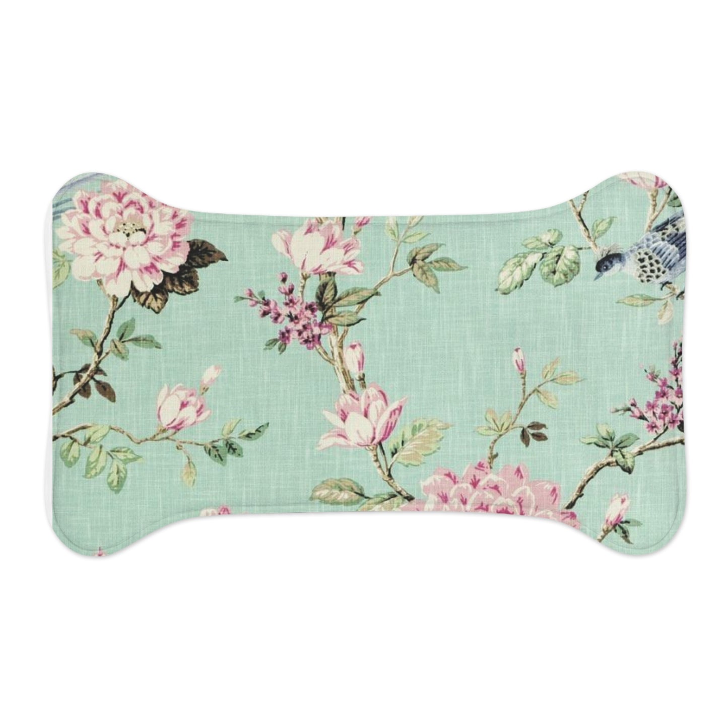 Turquoise Toile Pet Feeding Mats